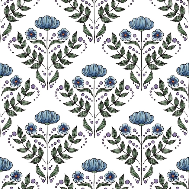 haftowany motyw roślinny na lnianej tkaninie